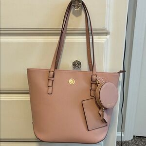 Anne Klein Antique Rose Lily Tote Bag Handbag w/ID Tag & Coin Purse- New!